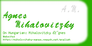 agnes mihalovitzky business card